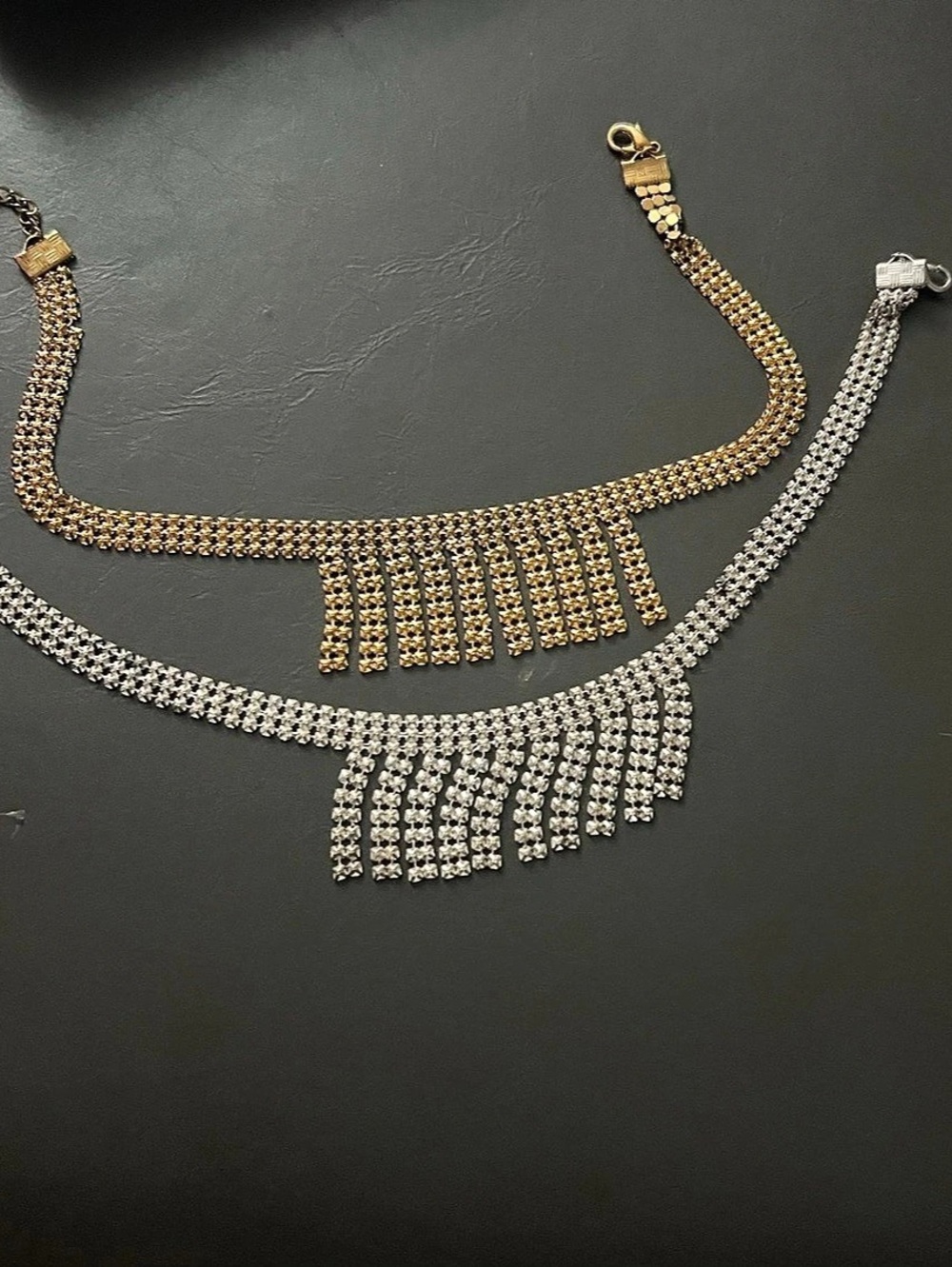 Gold & Silver Fringe Chain chokers